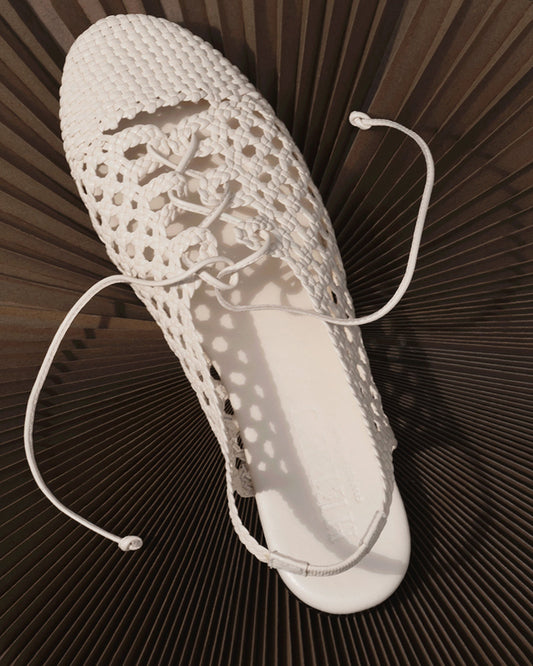 SARDANA - Lace-up Woven Slingback Sandal