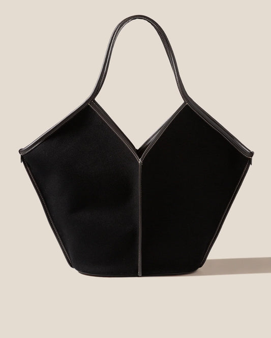 CALELLA - Leather-trimmed Organic Cotton Tote Bag