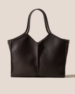 CALELLA SQUARED MEDIUM GRAINY - Leather-trimmed Tote Bag