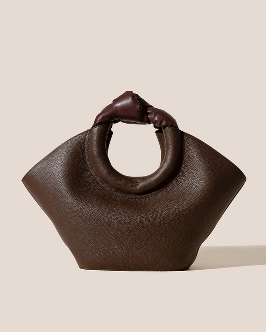 CASTELL GRAINY - Knotted-handle Leather Tote Bag